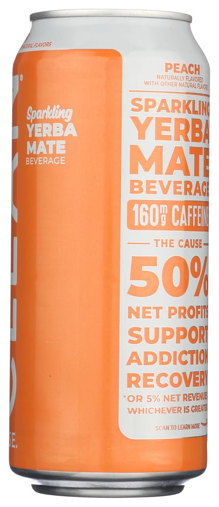 Clean Cause Yerba Mate Energy Drink, Peach, 16 oz