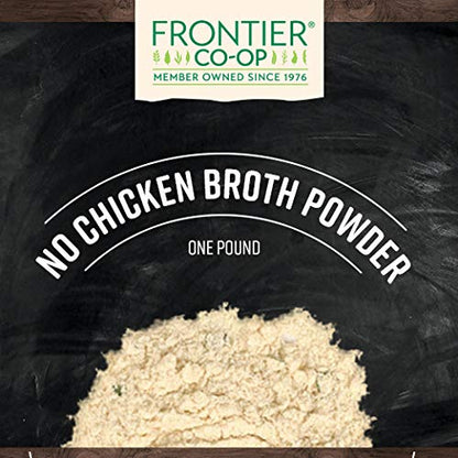 Frontier Co-op Vegetarian Broth Powder, 1lb - Vegan, No-Chicken, Veggie Alternative to Bouillon Powder - Bulk Bag, Shaker Refill, Restaurant Supply
