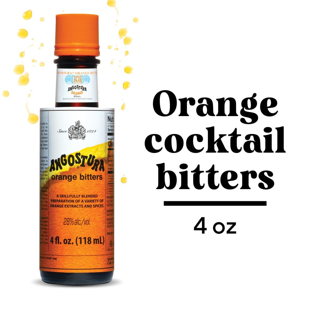 ANGOSTURA Orange Bitters, Cocktail Bitters for Professional and Home Mixologists, Kosher Certified, No Sodium, 4 FL oz