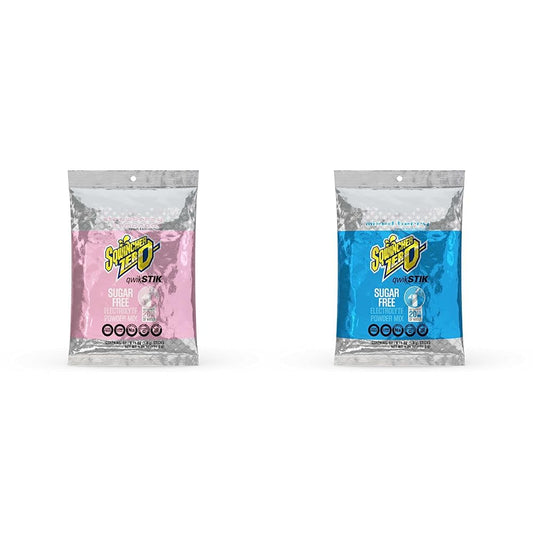 Sqwincher Zero Qwik Stik Sugar Free Electrolyte Hydration Packets, Strawberry Lemonade and Mixed Berry Flavors (50 count each)