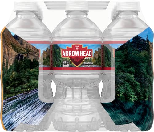 Arrowhead Mountain Spring Water Bottles, 24 Pack - Still Bottled Water with Naturally Occurring Minerals & Electrolytes for Taste - 12 Fl Oz