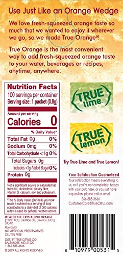 TRUE LIME and TRUE ORANGE Water Enhancers, Bulk Dispenser Packs (100 Count) - Calorie-Free Drink Mix Packets