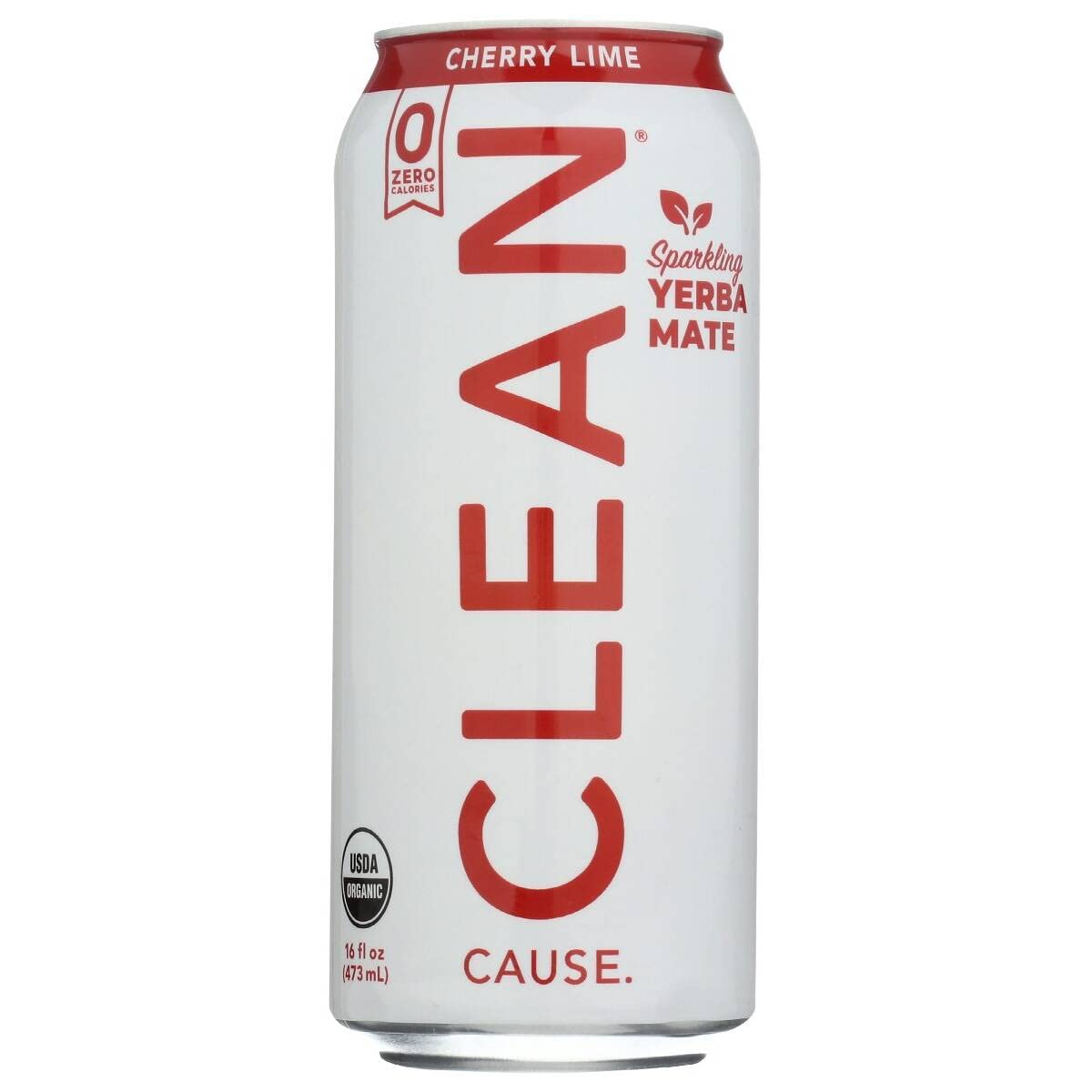 Clean Cause, Organic Sparkling Cherry Lime Yerba Mate, 16 Fl Oz