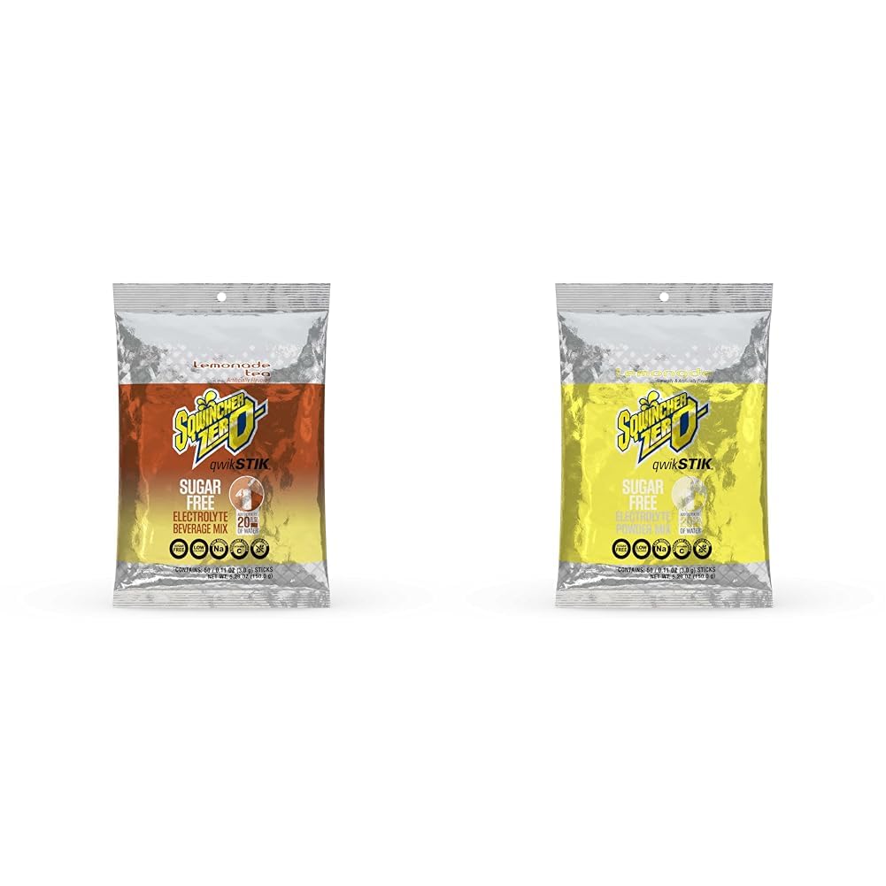 Sqwincher Zero Sugar Lemonade Tea & Lemonade Qwik Stiks (Packs of 50)