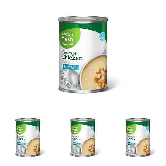 Amazon Fresh, Condensed Low Fat Cream of Chicken Soup, 10.5 Oz (Previously Happy Belly, Packaging May Vary) (Pack of 4)