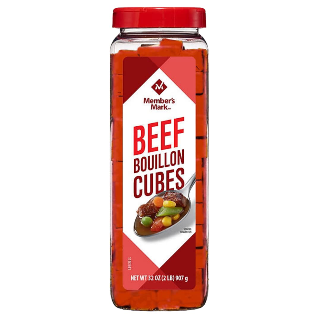 2 Pack: Member's Mark's Chicken Bouillon Cubes and Beef Bouillon Cubes Variety Pack, 32 Oz Each, 1 of Each Flavor. (Bundle of 2), 227 Cubes Per Container