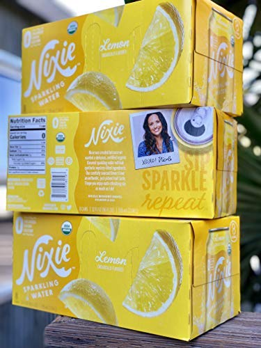 Nixie Organic Lemon Sparkling Water, 12 Fluid Ounce - 8 count per pack - 3 packs per case.