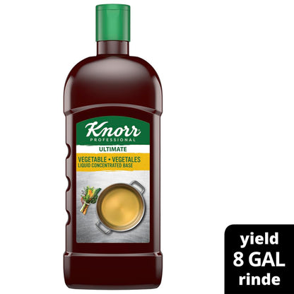 Knorr Professional Ultimate Vegetable Liquid Concentrated Base Scratch Like Flavor Aromatic Stock Base, Gluten Free, No Artificial Flavors, Colors, Preservatives, No Added MSG, 32 oz, Pack of 4