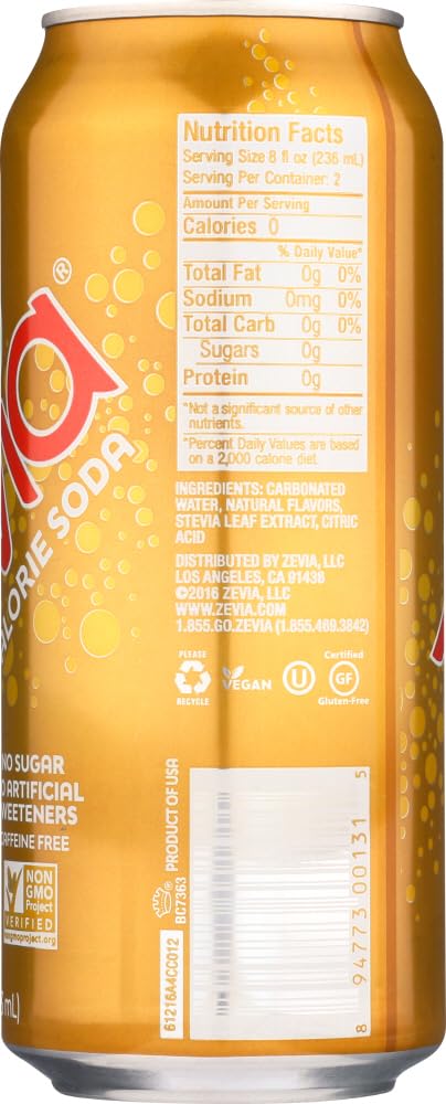 Zevia, Soda Cream SF, 16 Fl Oz