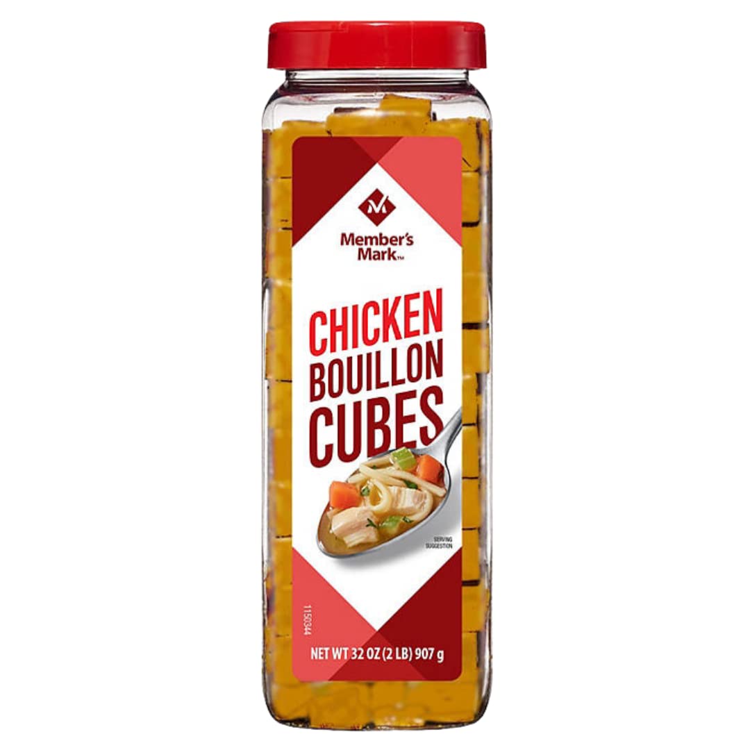 2 Pack: Member's Mark's Chicken Bouillon Cubes and Beef Bouillon Cubes Variety Pack, 32 Oz Each, 1 of Each Flavor. (Bundle of 2), 227 Cubes Per Container