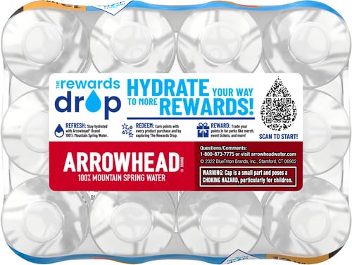 Arrowhead Mountain Spring Water Bottles, 24 Pack - Still Bottled Water with Naturally Occurring Minerals & Electrolytes for Taste - 12 Fl Oz