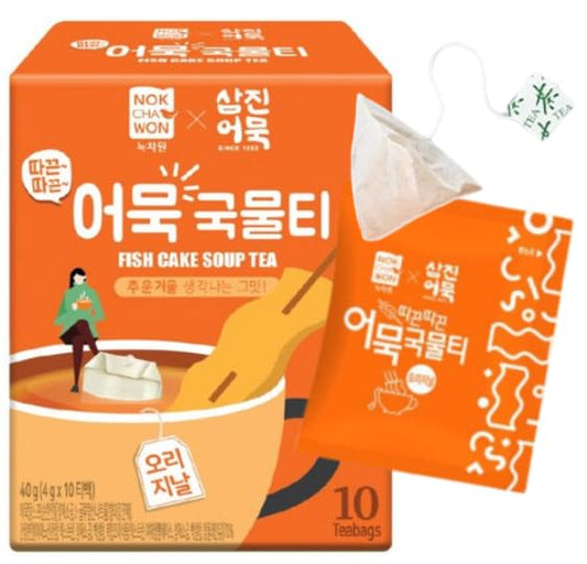 Nokchawon Fish Cake Broth Tea 어묵국물 Savory Korean Soup Base & Tea Bags with Anchovy, Kelp, Radish – 80g (8g x 10 bags) – Drinkable Broth or Cooking Stock for Eomuk Soup, Hot Pot, and Stew I DAHLORE