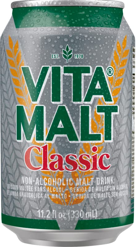 Vitamalt Classic, Non-Alcoholic Malt Drink, 11.2 Oz Can (Pack of 12)