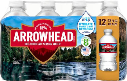 Arrowhead Mountain Spring Water Bottles, 24 Pack - Still Bottled Water with Naturally Occurring Minerals & Electrolytes for Taste - 12 Fl Oz
