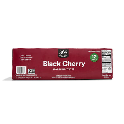 365 by Whole Foods Market, Black Cherry Sparkling Water 12pk, 12 Fl Oz