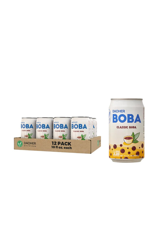 DaoHer Classic BOBA Milk Tea – Premium Ready-to-Drink Bubble Tea with Konjac Pearls – Shelf-Stable Canned Beverage – Authentic Taiwanese Flavor – 10.5 Fl Oz Cans, Pack of 12 – No.1 Canned BOBA Brand