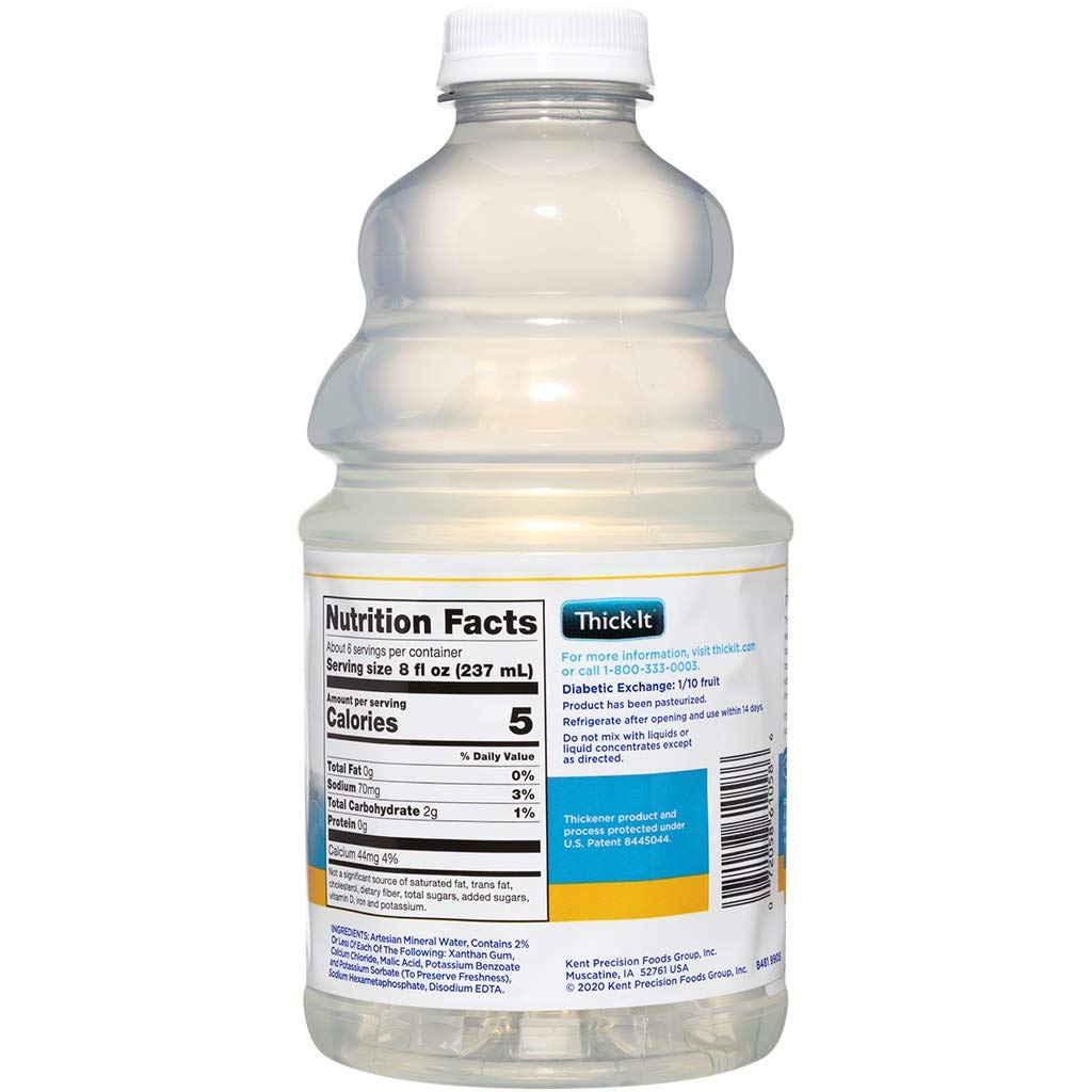 Thick-It Clear Advantage Moderately Thick Water, Honey Consistency, Ready-to-Drink, Digestible Swallowing Aid, Hydration on the Go, Convenient & Ready-to-Use, No Mixing Needed, 46 oz Bottle