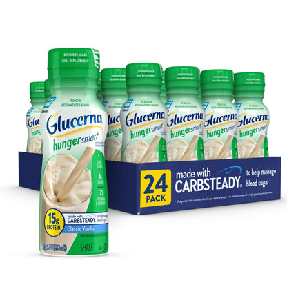 Glucerna Hunger Smart Shake, Diabetic Drink, Blood Sugar Management, 15g Protein, 180 Calories & Nutritional Shake, Diabetic Drink to Support Blood Sugar Management, 10g Protein