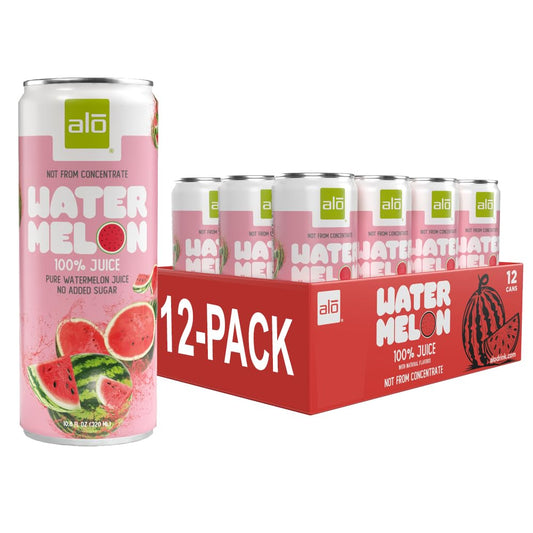 ALO Slim Can Juice | Watermelon Juice | Not from Concentrate | 10.8oz Cans (Pack of 12)