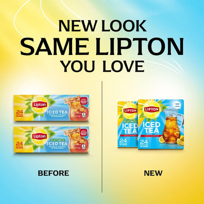 Lipton Decaf Black Iced Tea Bags, Family Size Zero Calories, 24 Total Tea Bags