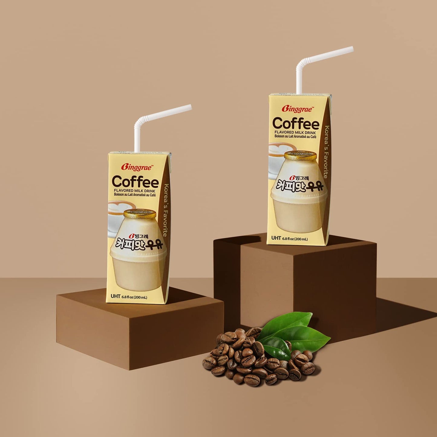 Binggrae Coffee Flavored Milk Drink – Korean Sweet and Creamy Shelf-Stable Beverage – 6.8 fl oz Cartons – Pack of 24