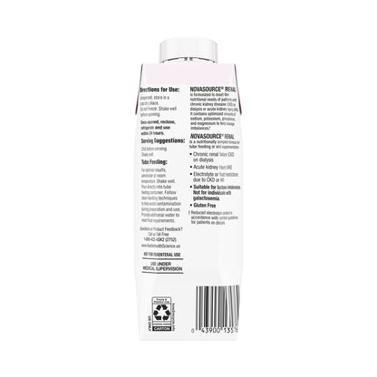 Nestle Novasource Renal Nutritionally Complete Formula Strawberry 8 oz Carton 24 Ct