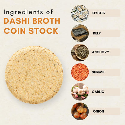 Japanese Seafood Coin Dashi Stock (4g/20 Count) - Dissolve Umaimi Dish Soup Stock, All natural Ingredient for Ramen Broth, Miso Soup, Asian Soup Base Stock, Korean broth tablet