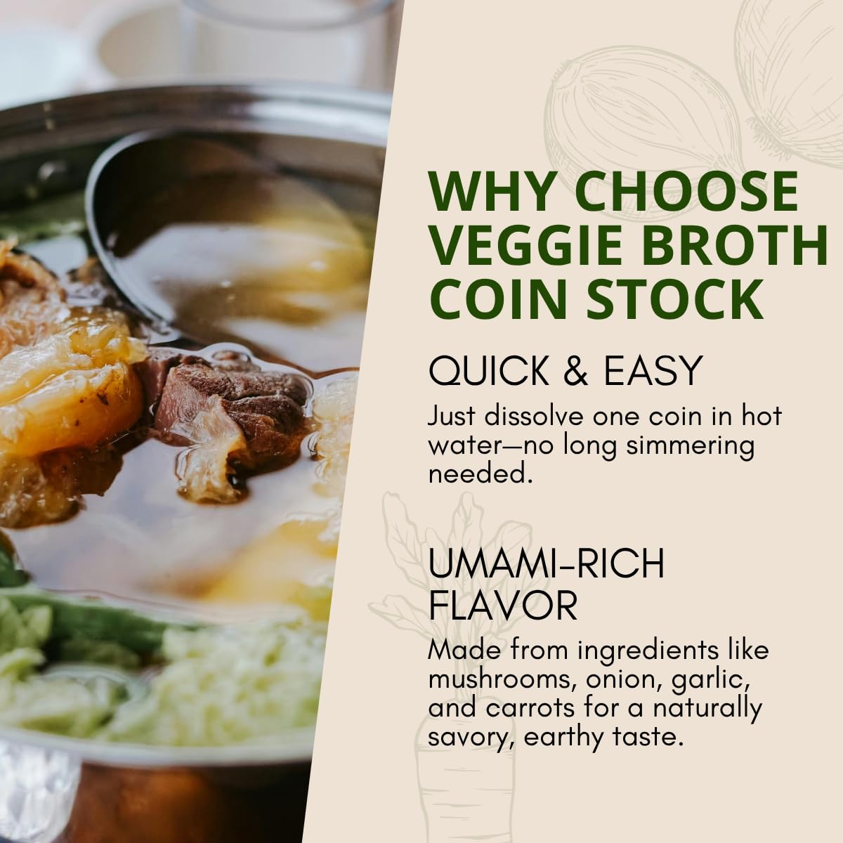 Japanese Vegan Umami Dashi Stock Coin (4g x 20 Pieces) - No MSG, No Additives, All Natural Ingredients Perfect for Traditional Umami Broth Dashi Packet Soup powder granules Perfect Base for Soups, Stews, Stir-fries