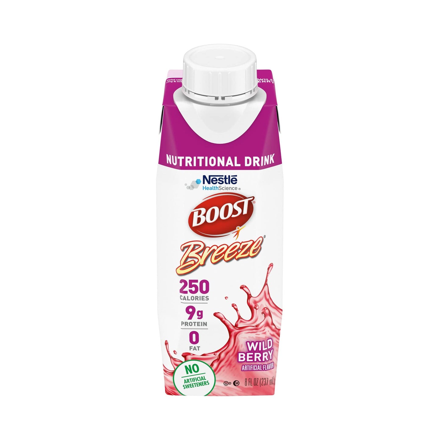 BOOST Breeze Clear Nutritional Drink, 9g Protein, 250 Nutrient-Rich Calories, Wild Berry, 8 fl oz & Ensure Liquid Clear Nutrition Drink, 0g fat, 8g of protein, Blueberry Pomegranate, 10 Fl Oz