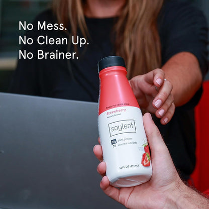 Soylent Meal Replacement Shake Bundle - Strawberry & Creamy Chocolate - Two 12 Packs of 14oz Bottles