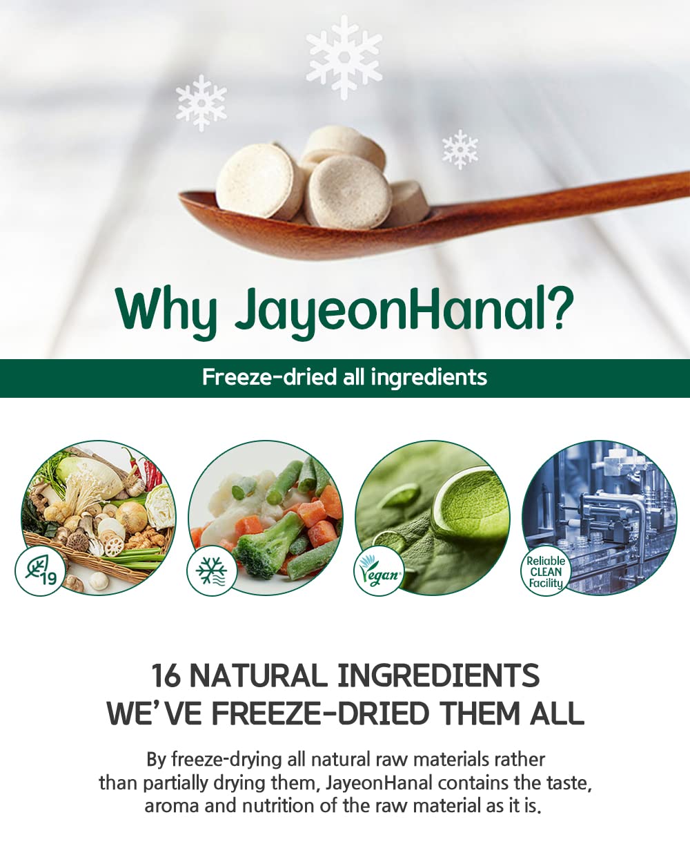 JayeonHanal Vegan Broth Tablet Type 88g (2.2g x 40pcs) Mushroom & Vegetable Stock Dashi Broth Ingredients Freeze-Dried 100% for Nutrition, No MSG Umami Savory Taste Aromatic Easy-to-Carry Coin Type