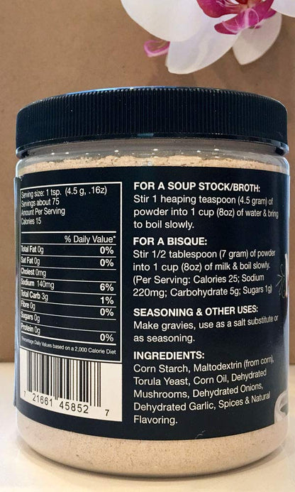 Vogue Cuisine Mushroom Soup & Seasoning Base - Low Sodium & Gluten Free (12 oz)