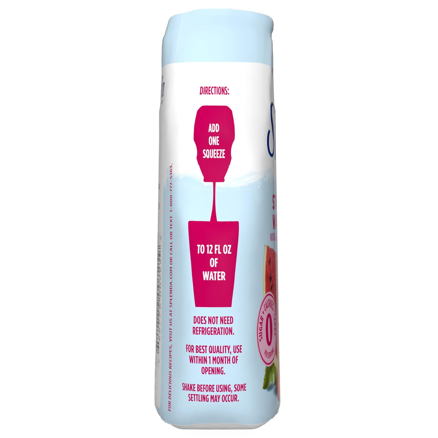 SPLENDA Liquid Water Enhancer Drops, Sugar Free, Zero Calorie, Natural Flavor, Concentrated Drink Mix, 3.11 Fl Oz Each Bottle (Strawberry Watermelon Clear, 2 Pack)