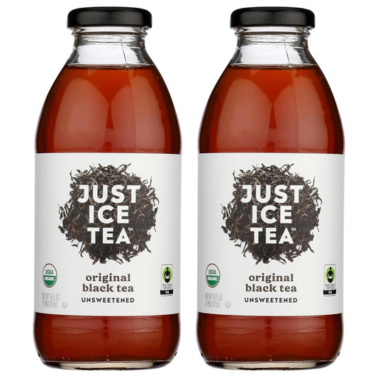 Just Ice Tea Original Black Organic 16 FO – Organic Bottle Drink – Iced Tea and Beverage – Pure Black for Ice Drinks – Ready to Drink Te and Teas – Pack of 2