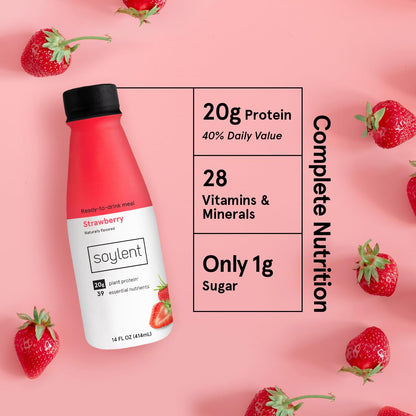 Soylent Meal Replacement Shake Banana Split Bundle - Creamy Chocolate, Banana and Strawberry, 14oz - 36 bottles