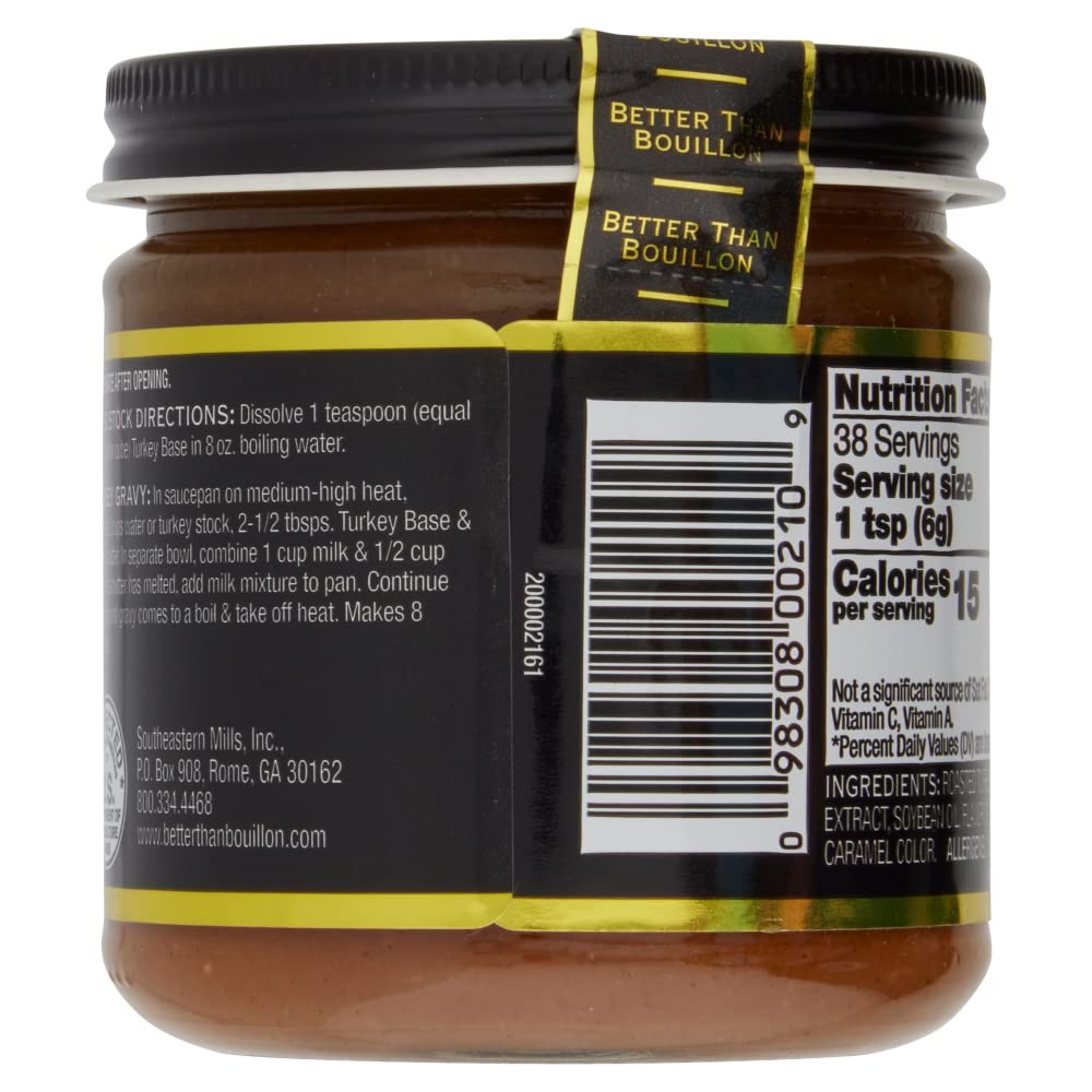 Better Than Bouillon Premium Turkey Base, Made with Roasted Turkey, 38 Servings Per Jar 8 Ounce (Pack of 2)