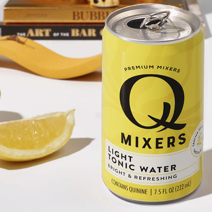 Q Mixers Light Tonic Water Premium Cocktail Mixer Made with Real Ingredients 7.5oz Can | 30 PACK