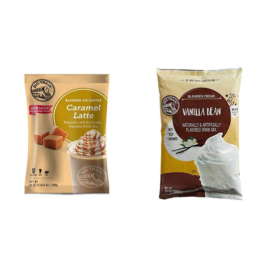Big Train Blended Ice Coffee Caramel Latte 3 Lb 8 Oz (1 Count), Powdered Instant Coffee Drink Mix, M