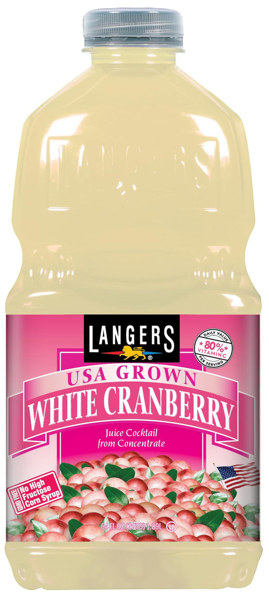 Langers White Cranberry Juice Cocktail, 64 Fl Oz (Pack of 8)
