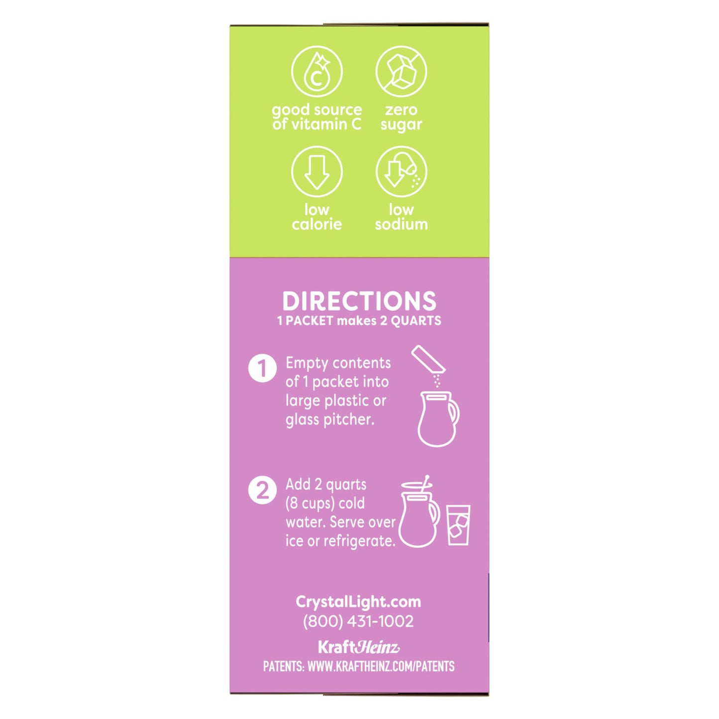Crystal Light Drink Mix, 60 Pitcher Packets, for Flavorful Hydration and Shareable Refreshment, Naturally Flavored Raspberry Green Tea with other natural flavor, Made with Green Tea, 1.87 oz each