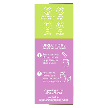 Crystal Light Drink Mix, 60 Pitcher Packets, for Flavorful Hydration and Shareable Refreshment, Naturally Flavored Raspberry Green Tea with other natural flavor, Made with Green Tea, 1.87 oz each