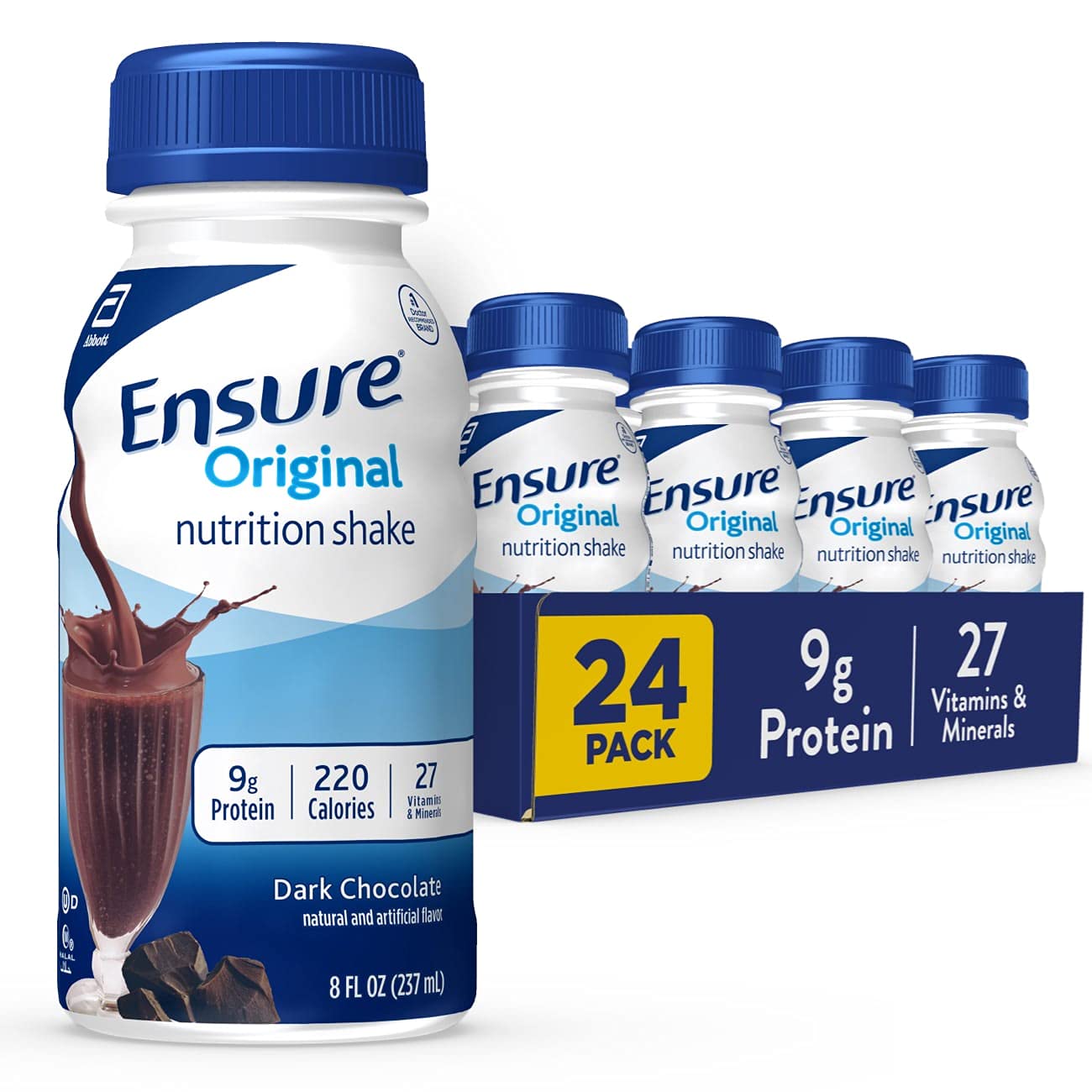 Ensure Original Dark Chocolate & Coffee Latte Nutrition Shake Bundle | Meal Replacement | 24 Packs Each
