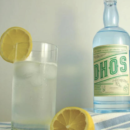 Dhōs Handcrafted Non-Alcoholic Gin 750 ML Bottles w Pack Owen’s Mixers Lemonade 8.2 OZ Cans - Perfect for Mocktails - Made in USA