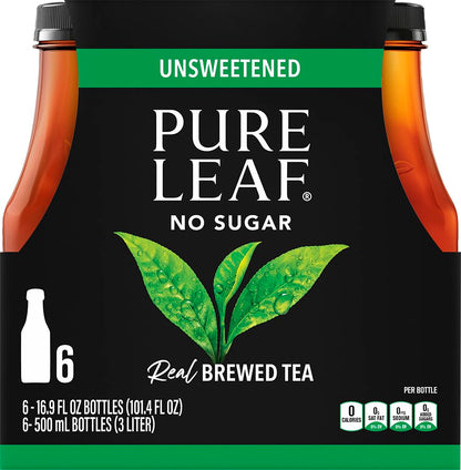 Pure Leaf Unsweetened Tea, 16.9 Fl Oz (Pack of 6)