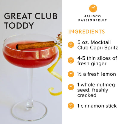 Mocktail Club Jalisco Passionfruit Sparkling Non-Alcoholic Cocktail 12oz (4pk), 80 Cals, Gluten-Free, No Artificial Ingredients, Zero Proof – with Passionfruit