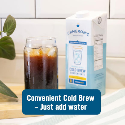 Cameron's Coffee Original Black Multiserve Cold Brew Coffee Concentrate, Medium Roast, 32oz (Pack of 6)