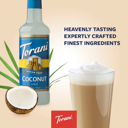 Torani Sugar Free Coconut Flavored Drink Syrup, 25.4 fl oz (Pack of 4)