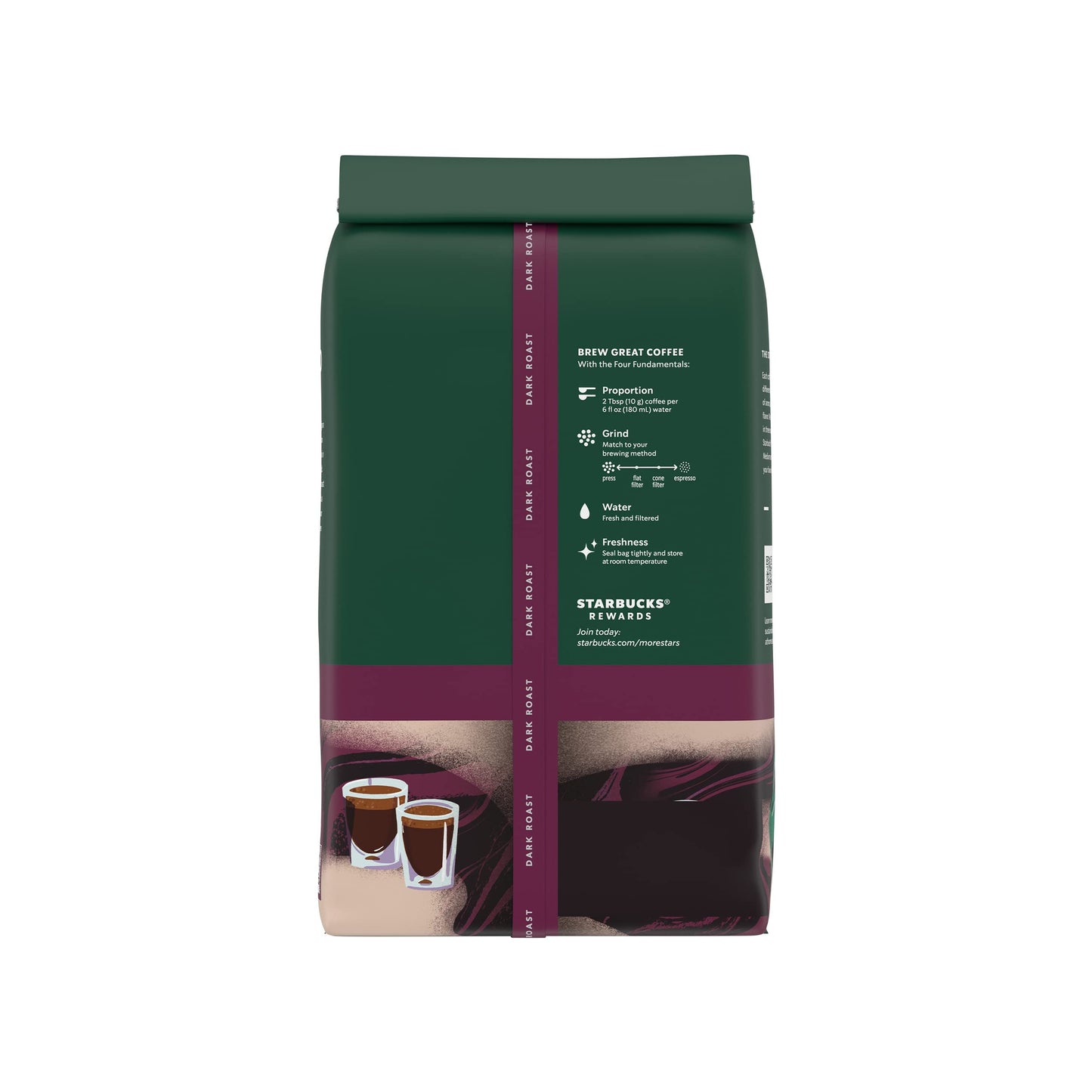 Starbucks Whole Coffee Beans, Dark Roast Hot or Iced Coffee, Espresso Roast, Six 12 oz Bags
