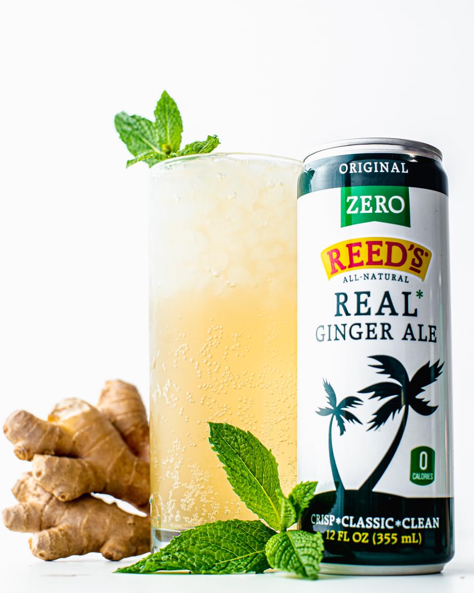 REEDS GINGER BREW Zero Sugar Ginger Ale Soda 4 Pack, 12 FZ
