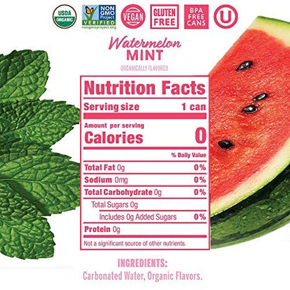 Nixie Organic Watermelon Mint Sparkling Water 8 Pack, 12 FZ
